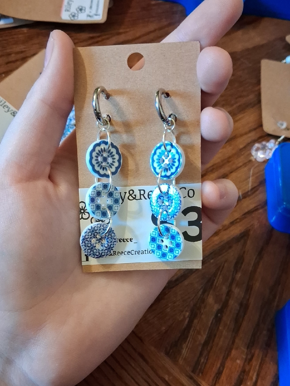 China Button Earrings!!